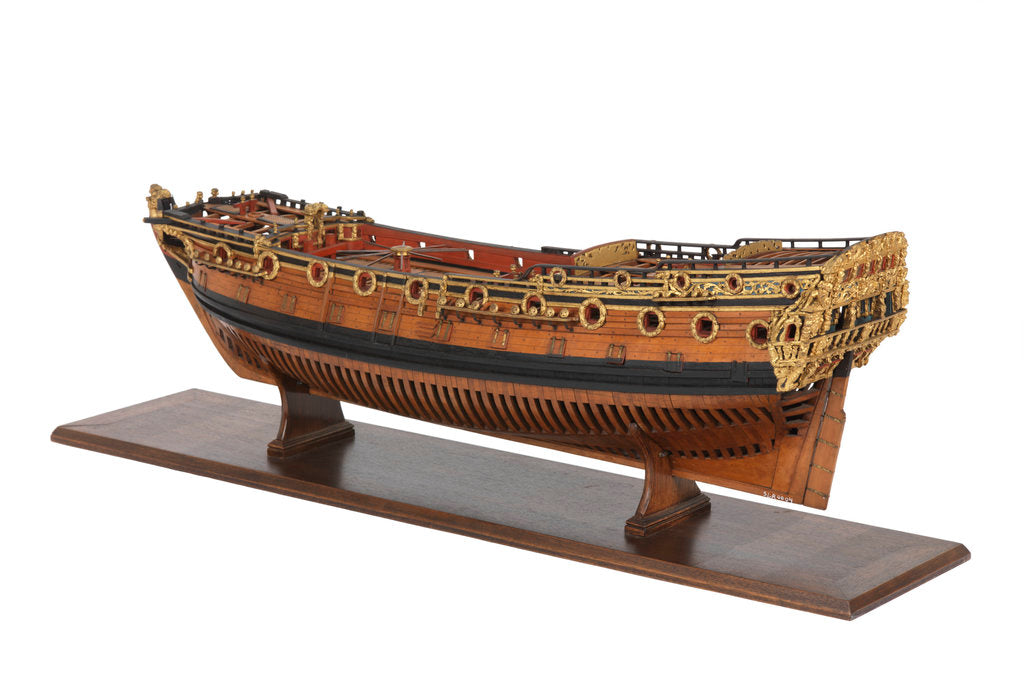 Detail of Contemporary full hull model of the 'Mordaunt' by unknown