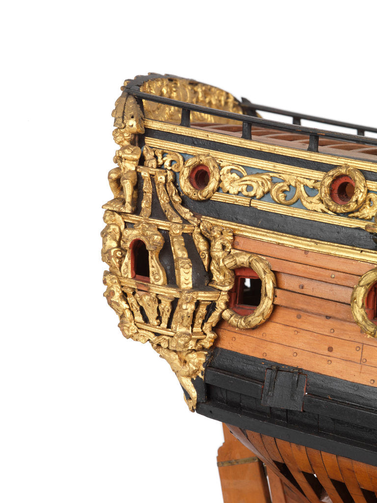 Detail of Contemporary full hull model of the 'Mordaunt' by unknown