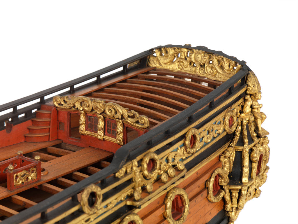 Detail of Contemporary full hull model of the 'Mordaunt' by unknown