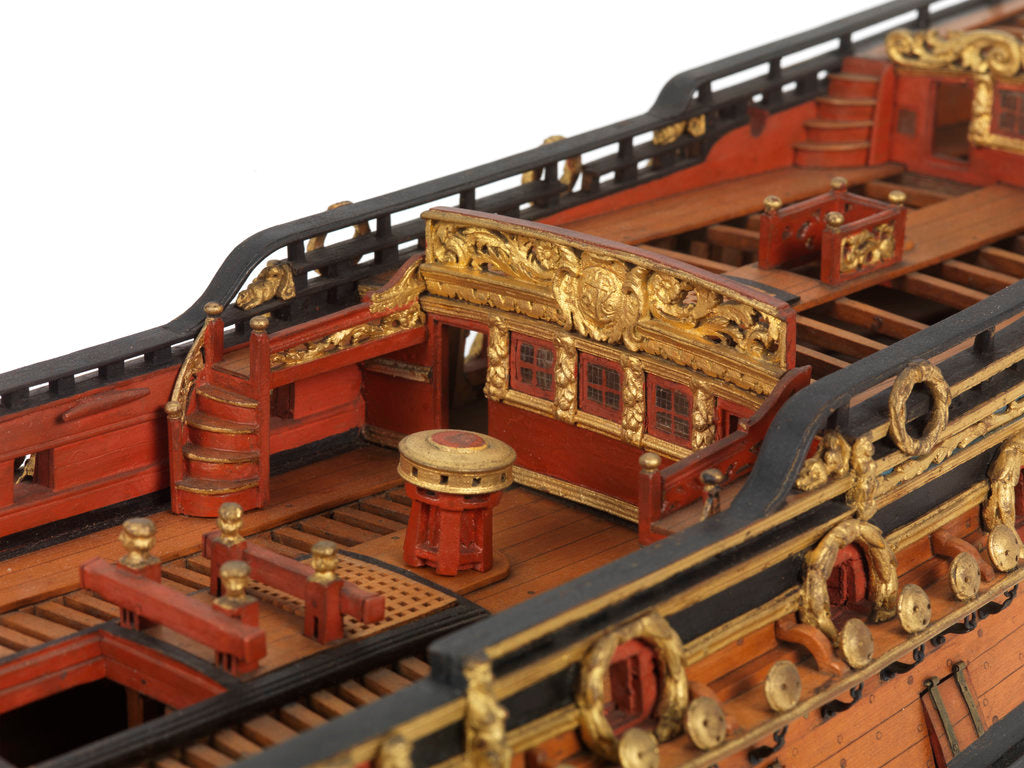 Detail of Contemporary full hull model of the 'Mordaunt' by unknown