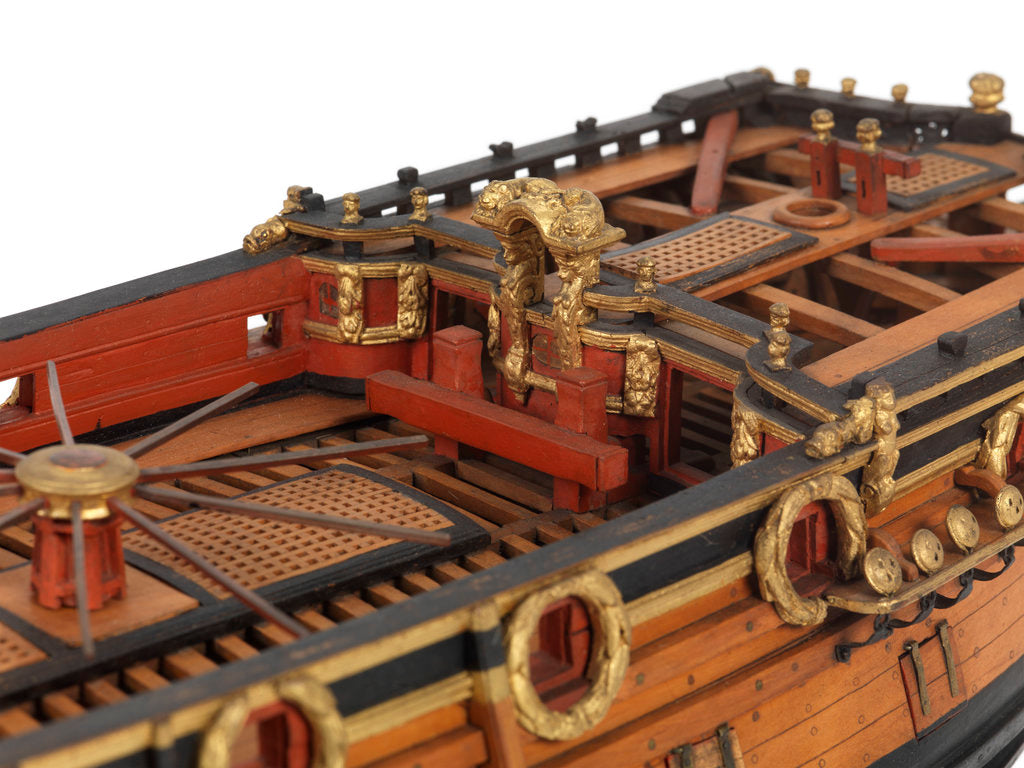 Detail of Contemporary full hull model of the 'Mordaunt' by unknown