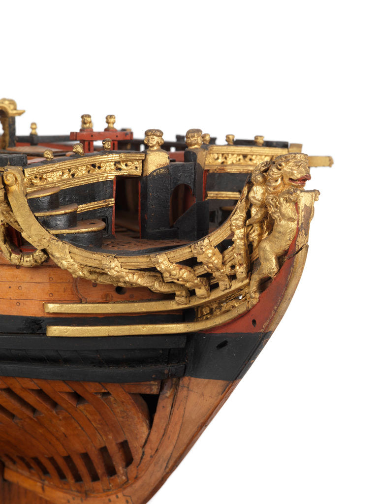 Detail of Contemporary full hull model of the 'Mordaunt' by unknown