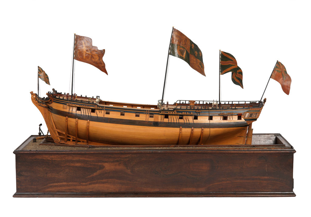 Detail of Model of the 'Mermaid' (1784), warship, frigate, 32 guns by George Stockwell