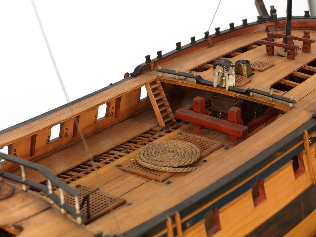 Detail of Model of the 'Mermaid' (1784), warship, frigate, 32 guns by George Stockwell