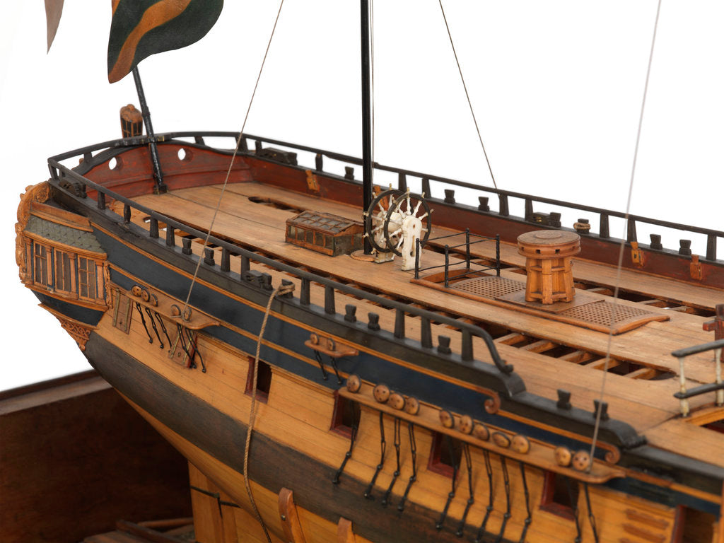 Detail of Model of the 'Mermaid' (1784), warship, frigate, 32 guns by George Stockwell