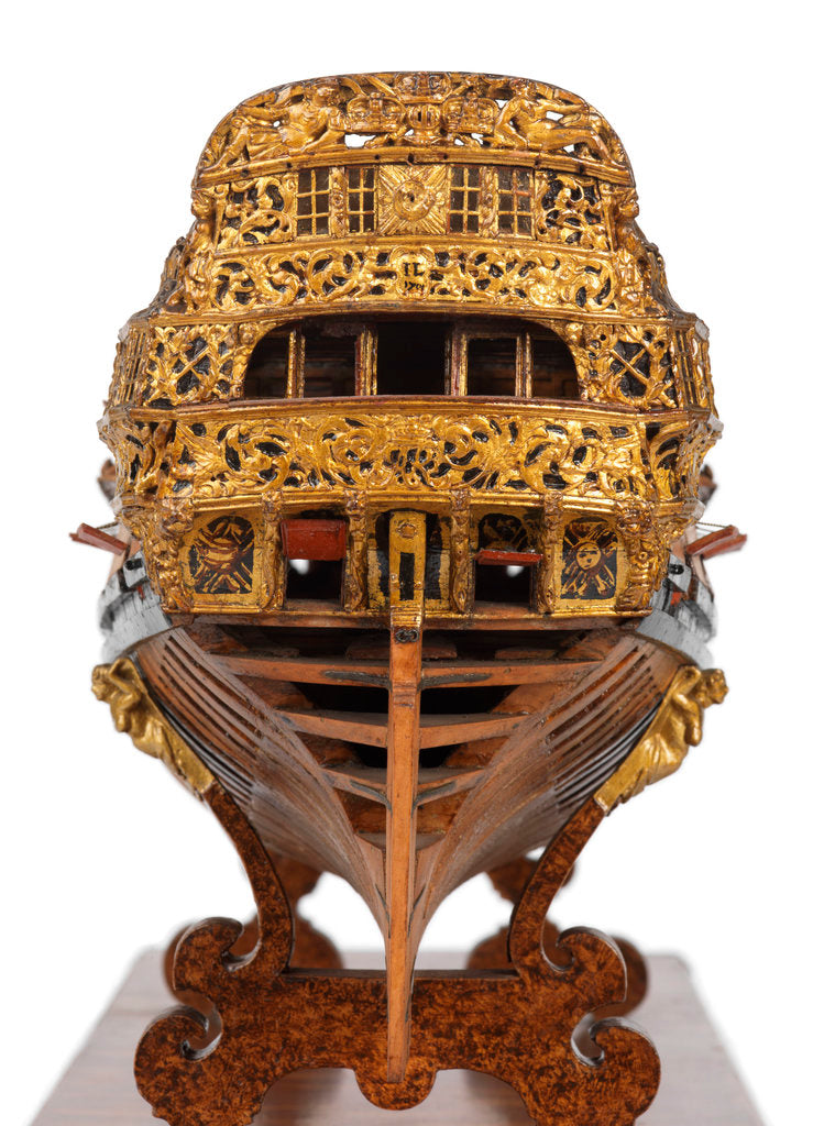 Detail of A fourth rate warship (1703), 50 guns by unknown