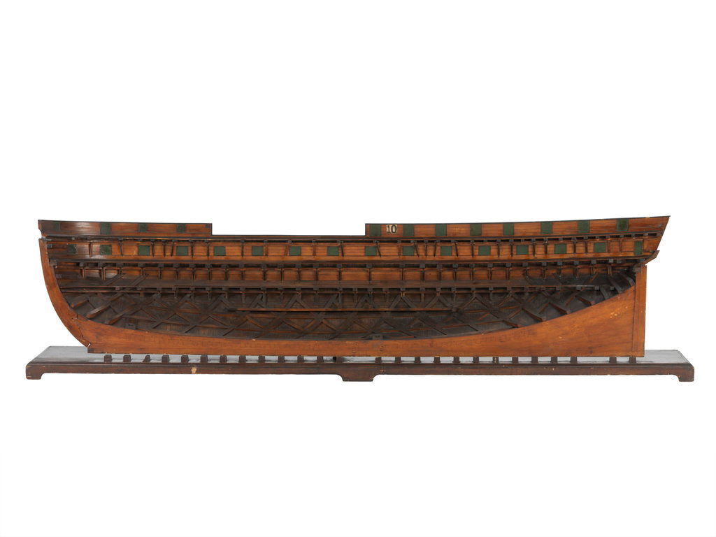 Detail of Model of a warship, 46 guns, frigate by unknown