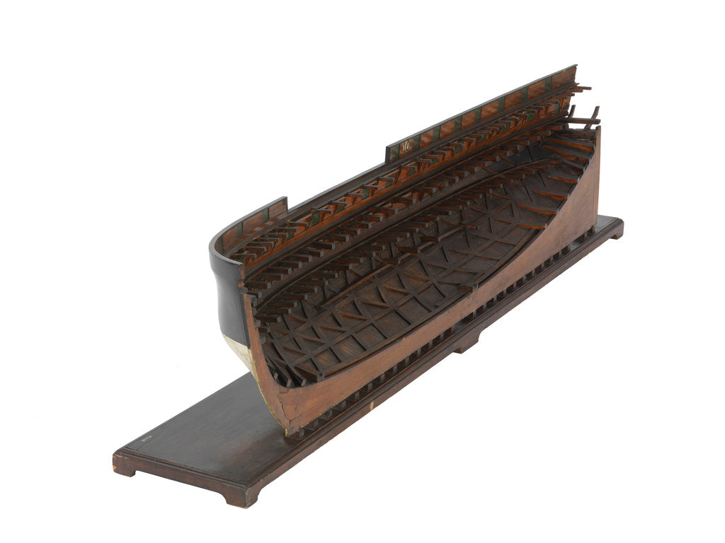 Detail of Model of a warship, 46 guns, frigate by unknown