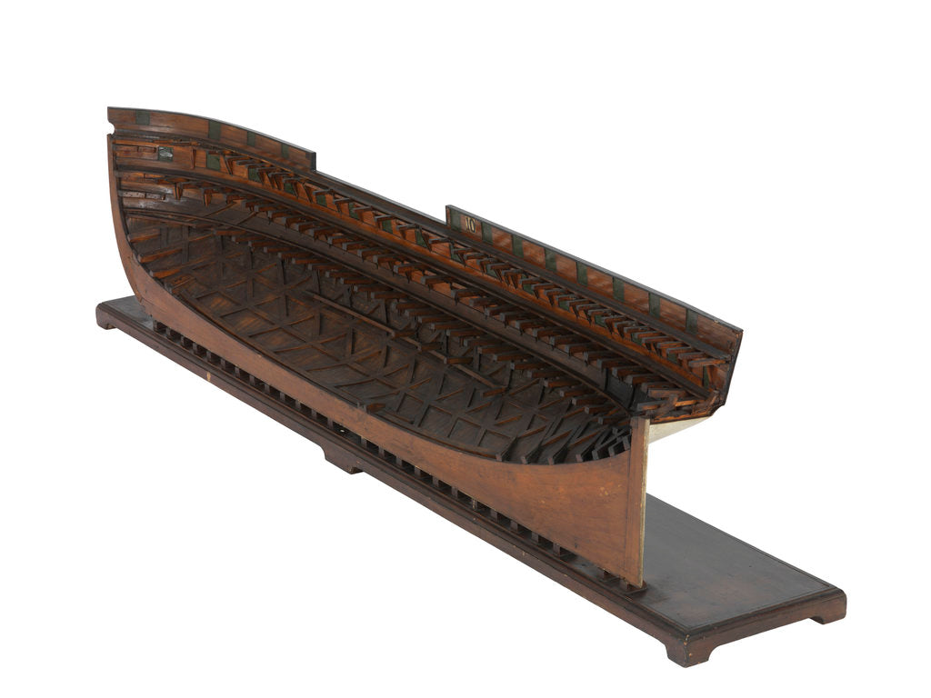 Detail of Model of a warship, 46 guns, frigate by unknown