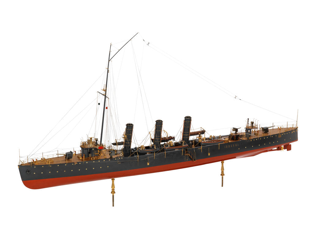 Detail of Warship and dispatch vessel 'Mogami' (1908) by unknown