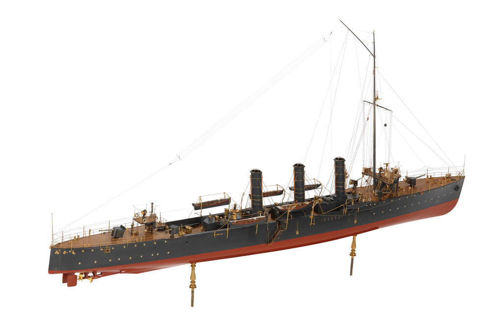 Detail of Warship and dispatch vessel 'Mogami' (1908) by unknown