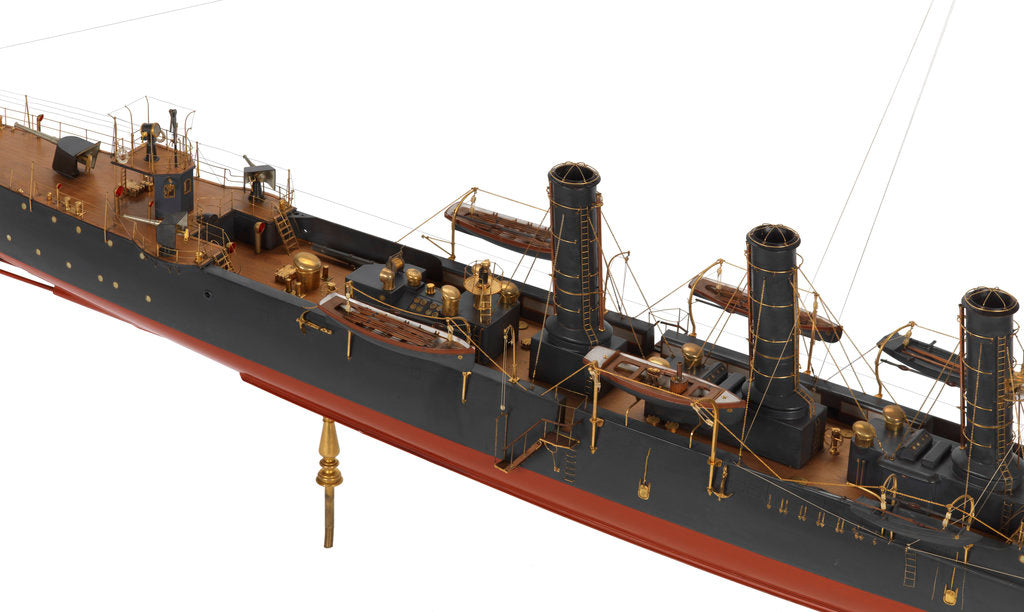 Detail of Warship and dispatch vessel 'Mogami' (1908) by unknown