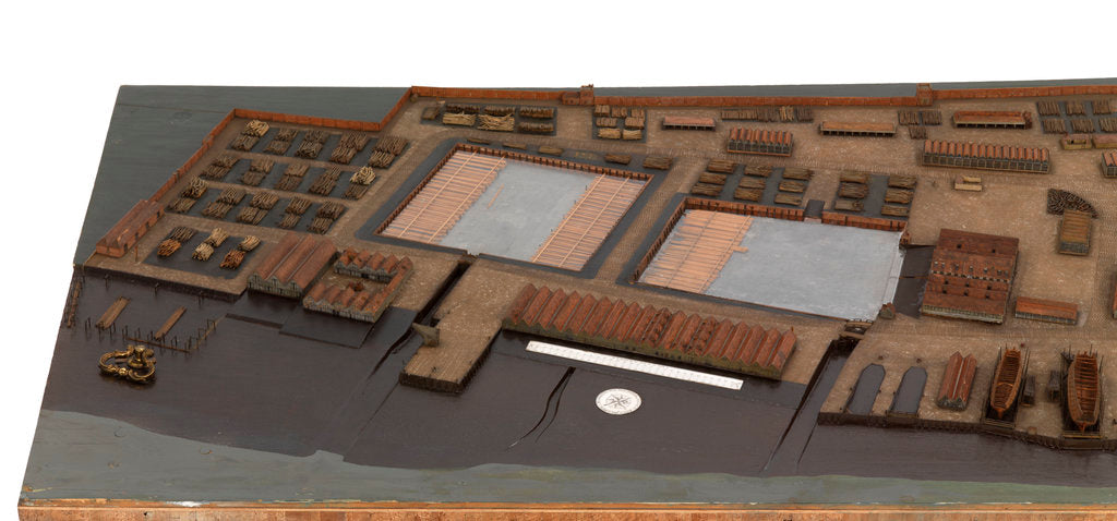 Detail of Topographical model of Chatham Dockyard, 1772-1774 by William Phillips