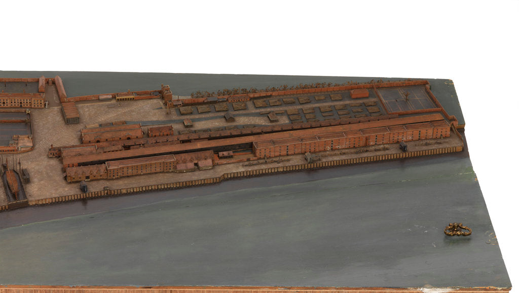 Detail of Topographical model of Chatham Dockyard, 1772-1774 by William Phillips