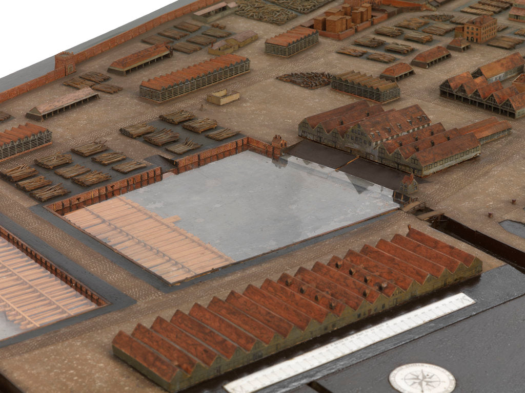 Detail of Topographical model of Chatham Dockyard, 1772-1774 by William Phillips