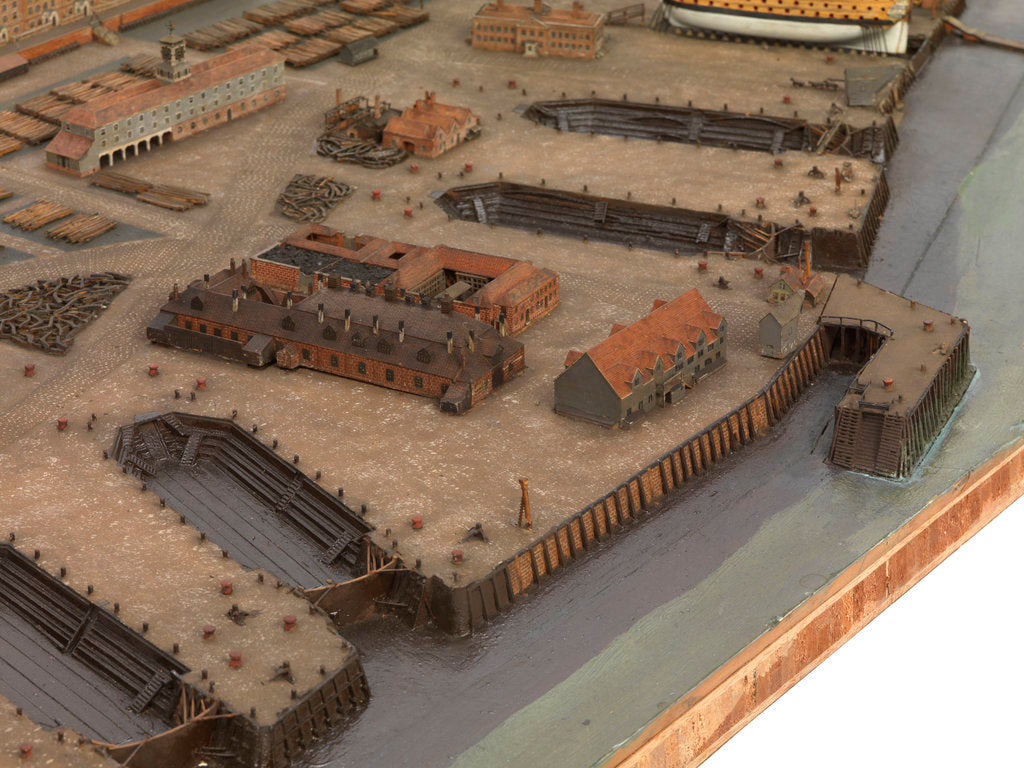 Detail of Topographical model of Chatham Dockyard, 1772-1774 by William Phillips