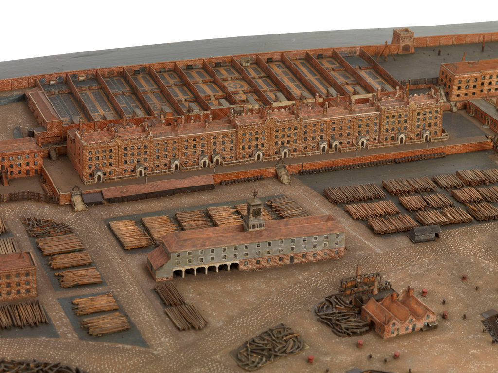 Detail of Topographical model of Chatham Dockyard, 1772-1774 by William Phillips