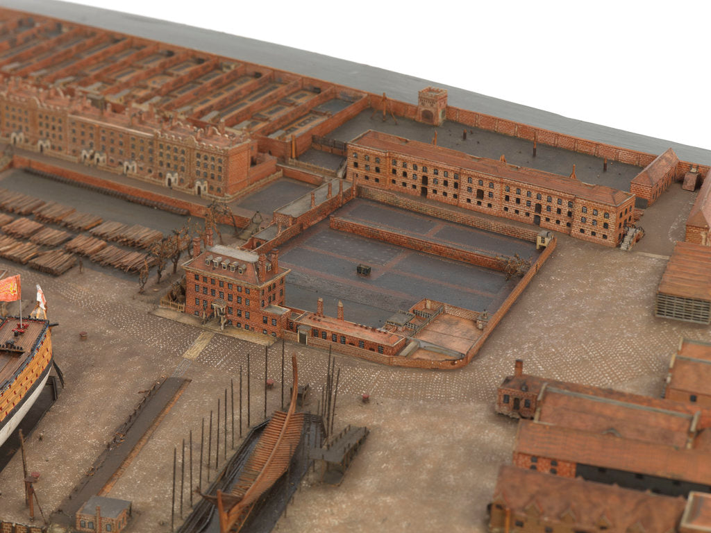 Detail of Topographical model of Chatham Dockyard, 1772-1774 by William Phillips