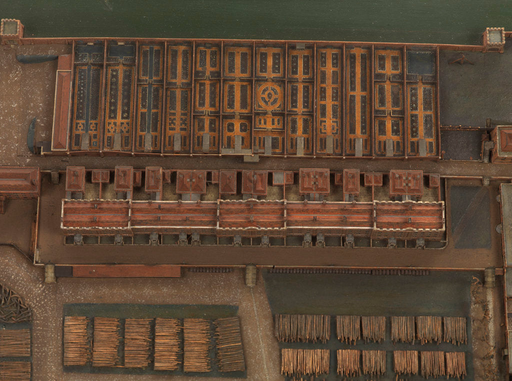 Detail of Topographical model of Chatham Dockyard, 1772-1774 by William Phillips
