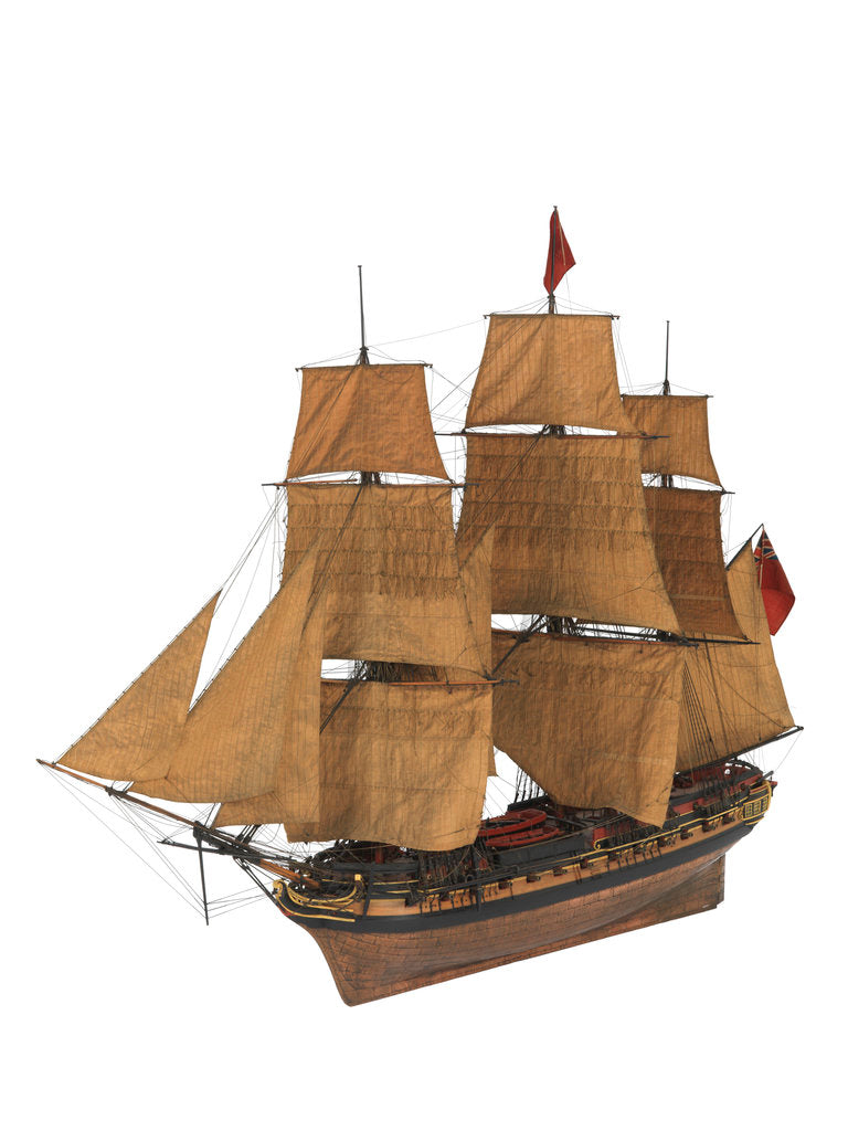 Detail of Model of a warship (1805), Frigate, 38 guns by unknown