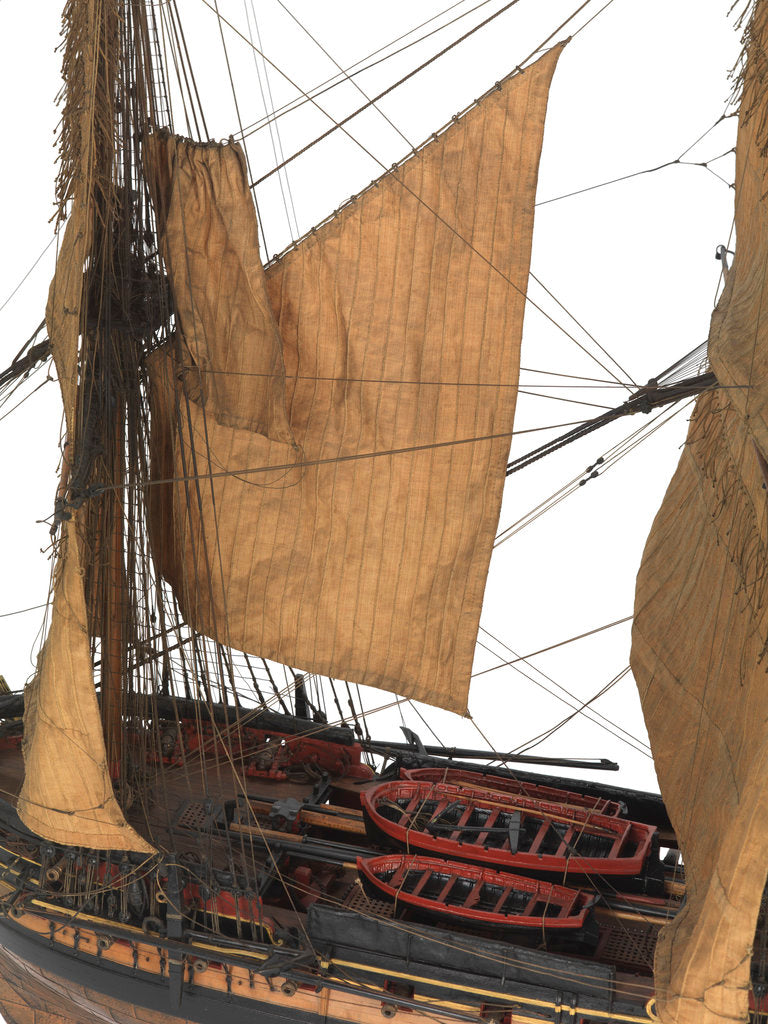 Detail of Model of a warship (1805), Frigate, 38 guns by unknown