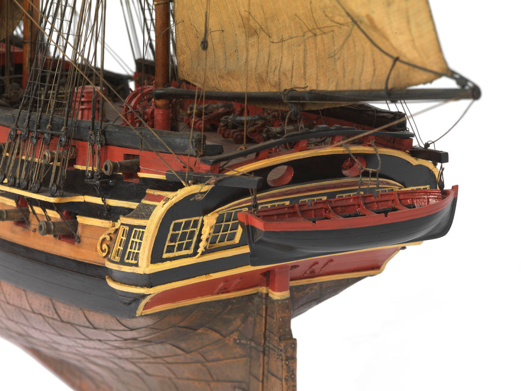 Detail of Model of a warship (1805), Frigate, 38 guns by unknown