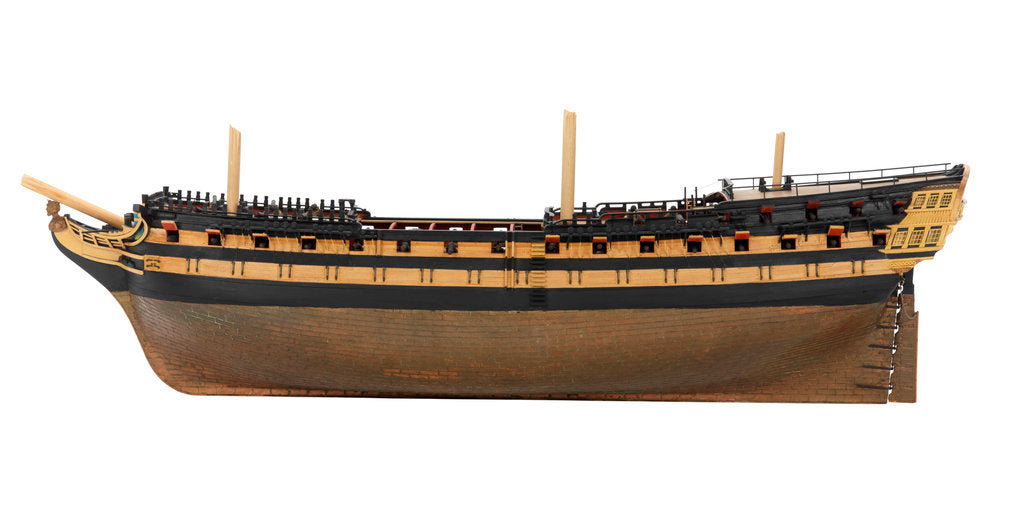 Detail of 80-gun two decker HMS 'Foudroyant' (1798) by Edgar Albert Benford