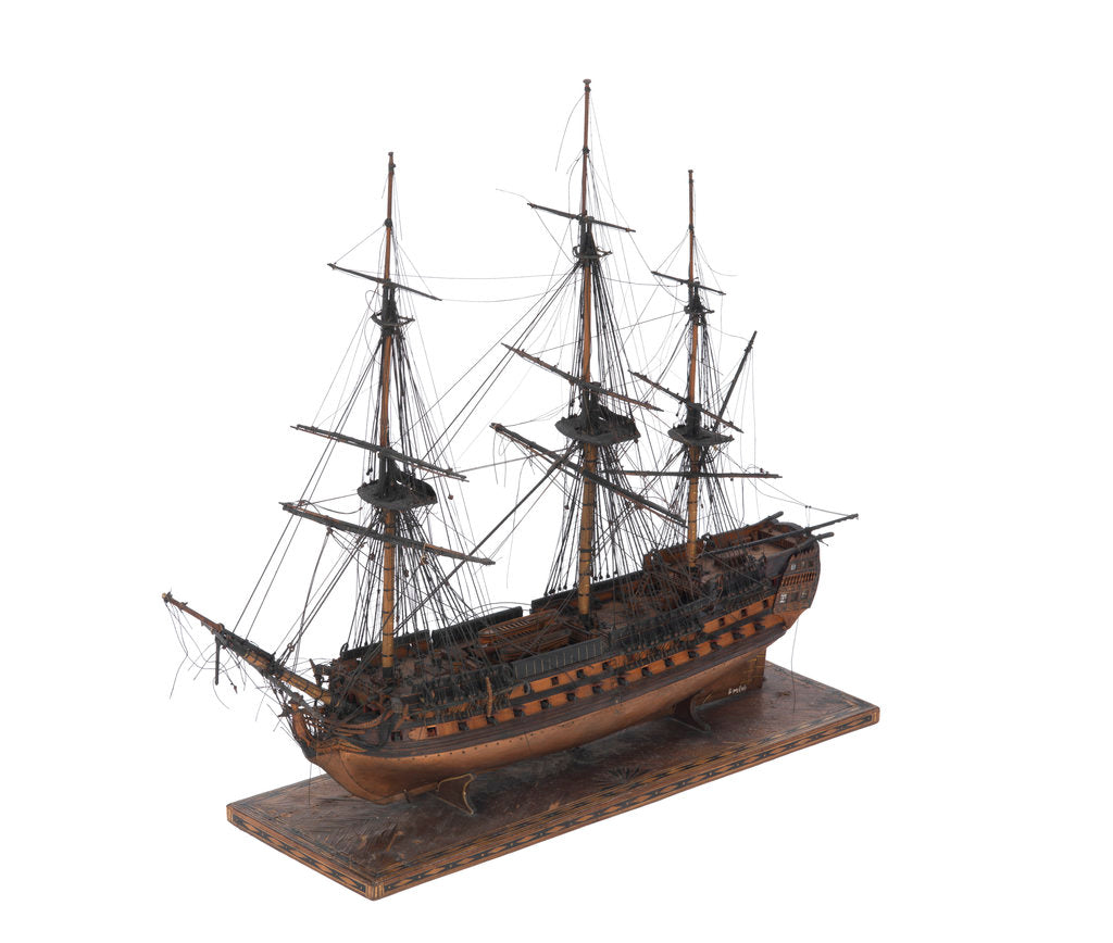 Detail of French warship, 80 guns by unknown