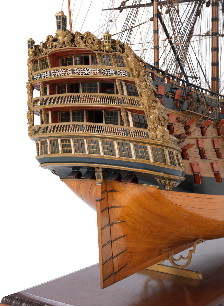 Detail of Model of First rate 100-gun warship 'Victory' (1737) by unknown