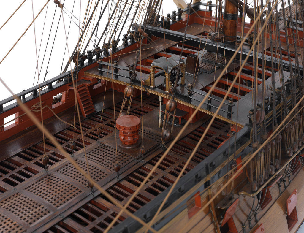 Detail of Model of First rate 100-gun warship 'Victory' (1737) by unknown