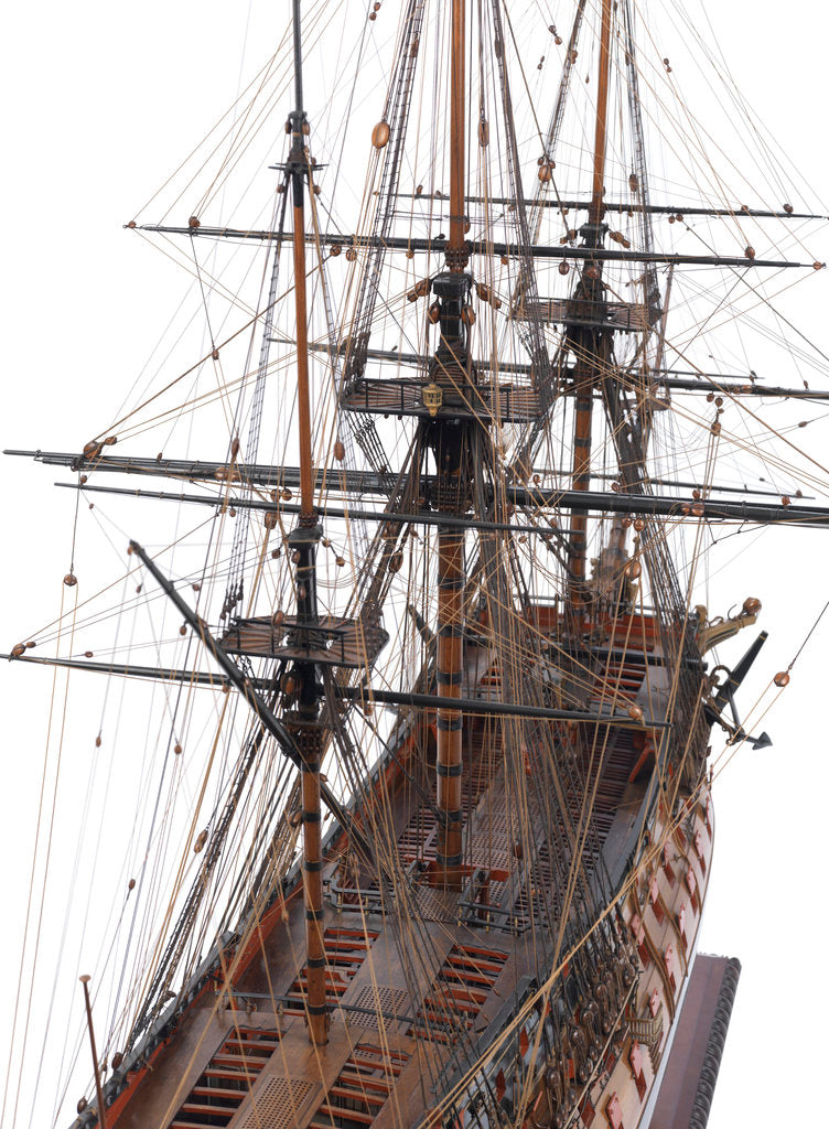 Detail of Model of First rate 100-gun warship 'Victory' (1737) by unknown