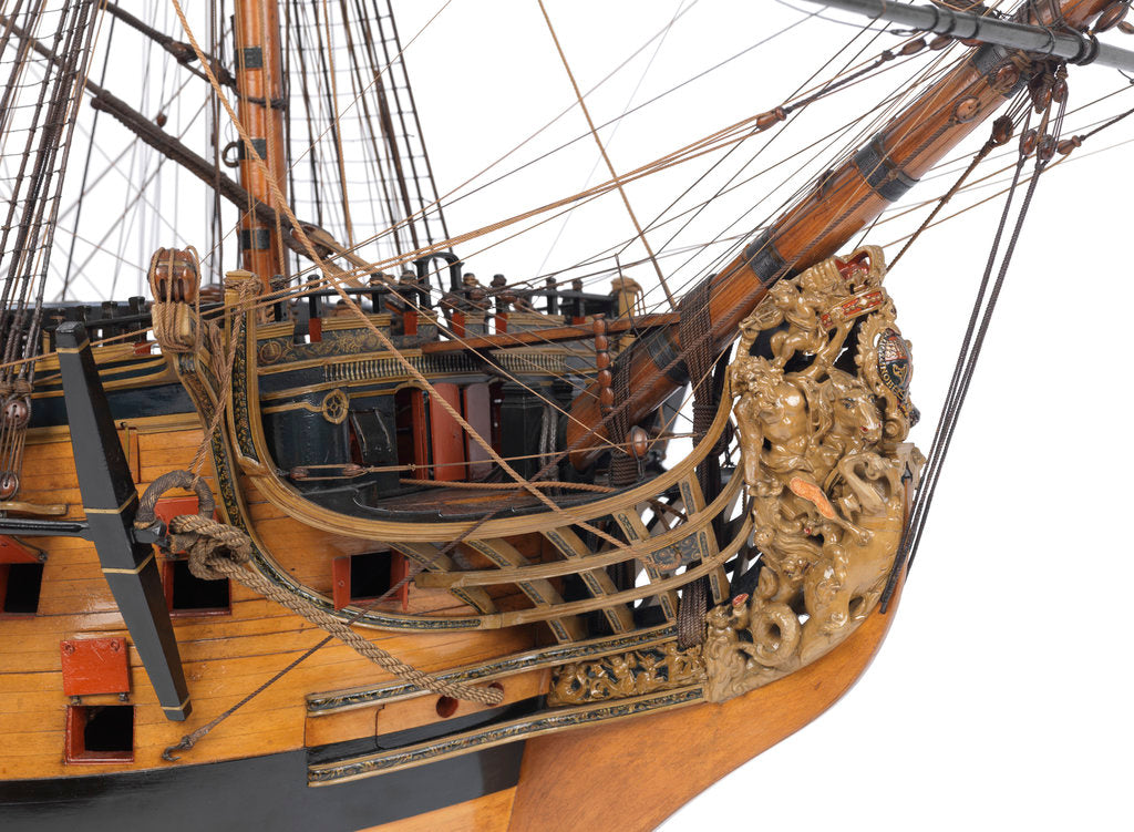 Detail of Model of First rate 100-gun warship 'Victory' (1737) by unknown