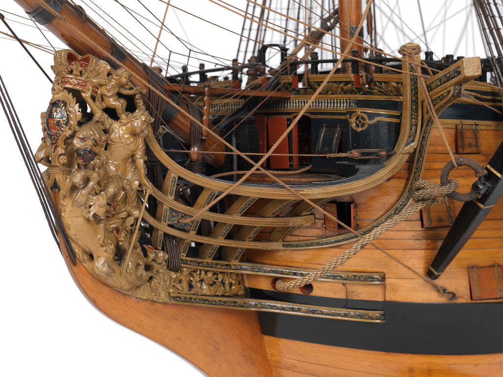 Detail of Model of First rate 100-gun warship 'Victory' (1737) by unknown