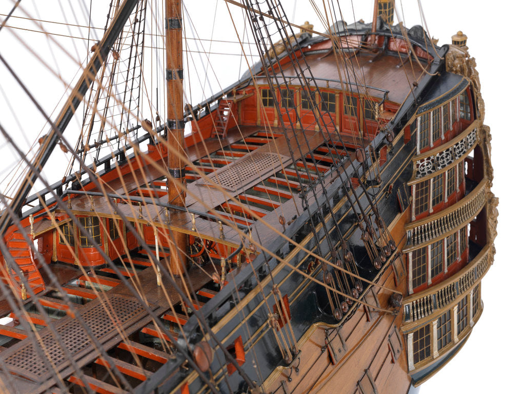 Detail of Model of First rate 100-gun warship 'Victory' (1737) by unknown