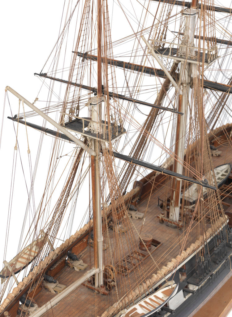 Detail of A full hull and rigged model of the warship and 36-gun frigate 'Phoebe' (1795) by unknown