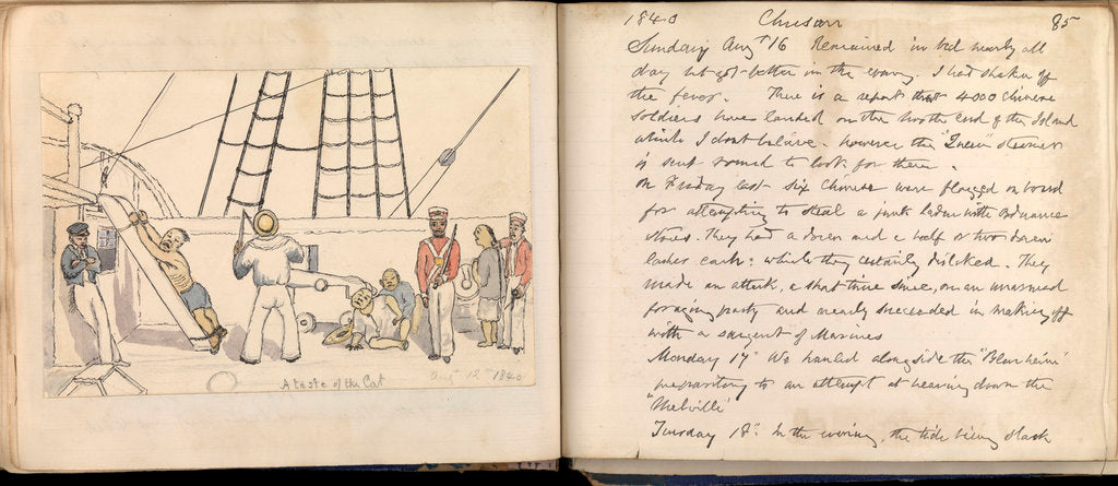 Detail of Double page spread from the Cree Journal (3rd party clearance required for commercial use) by Edward Cree