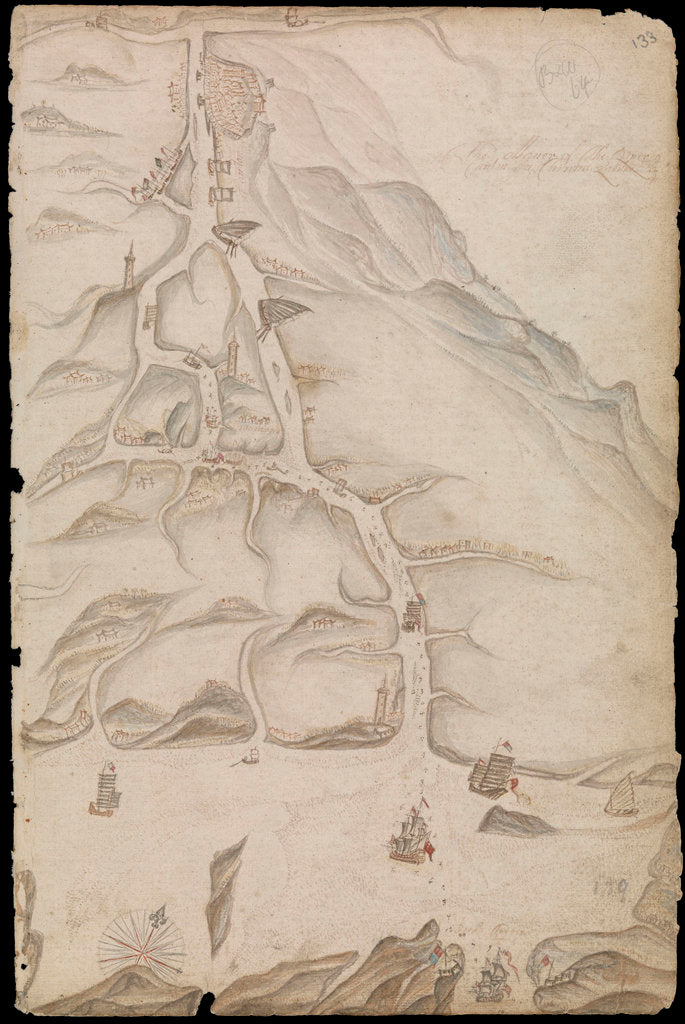 Detail of Plate from Edward Barlow's journal of his life at sea in king's ships, East & West Indiamen & other merchantmen from 1659 to 1703. by Edward Barlow