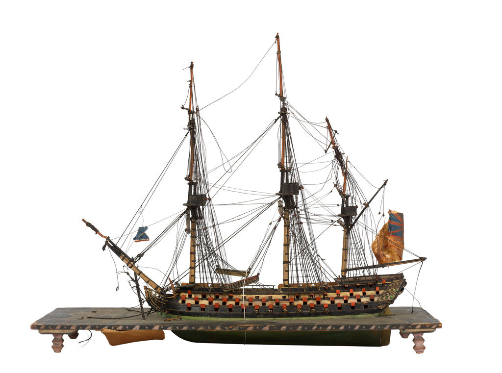 Detail of Warship; 1st rate; 100 guns by unknown