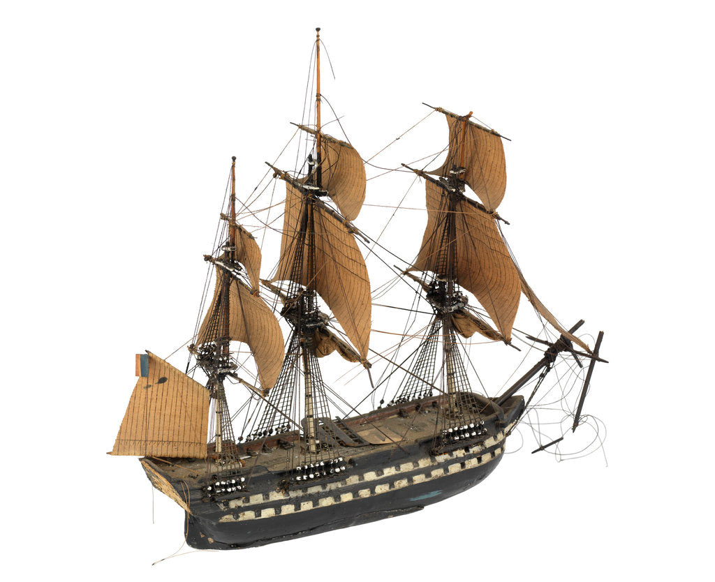 Detail of 'Indomptable'; warship; 80 guns by William Haines