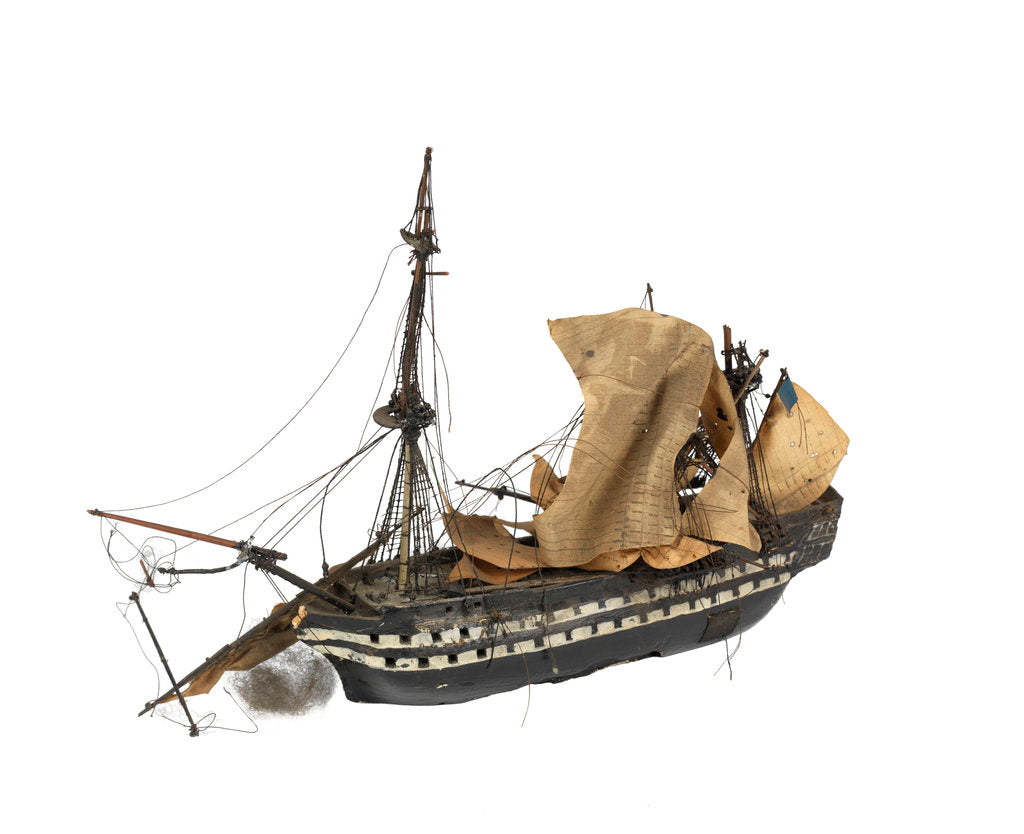 Detail of Warship; 80 guns by William Haines