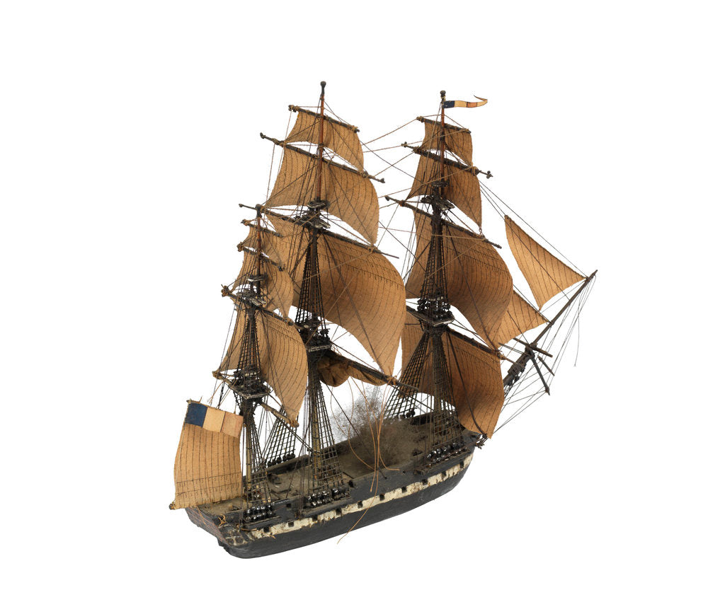 Detail of 'Hermione'; warship; frigate by William Haines