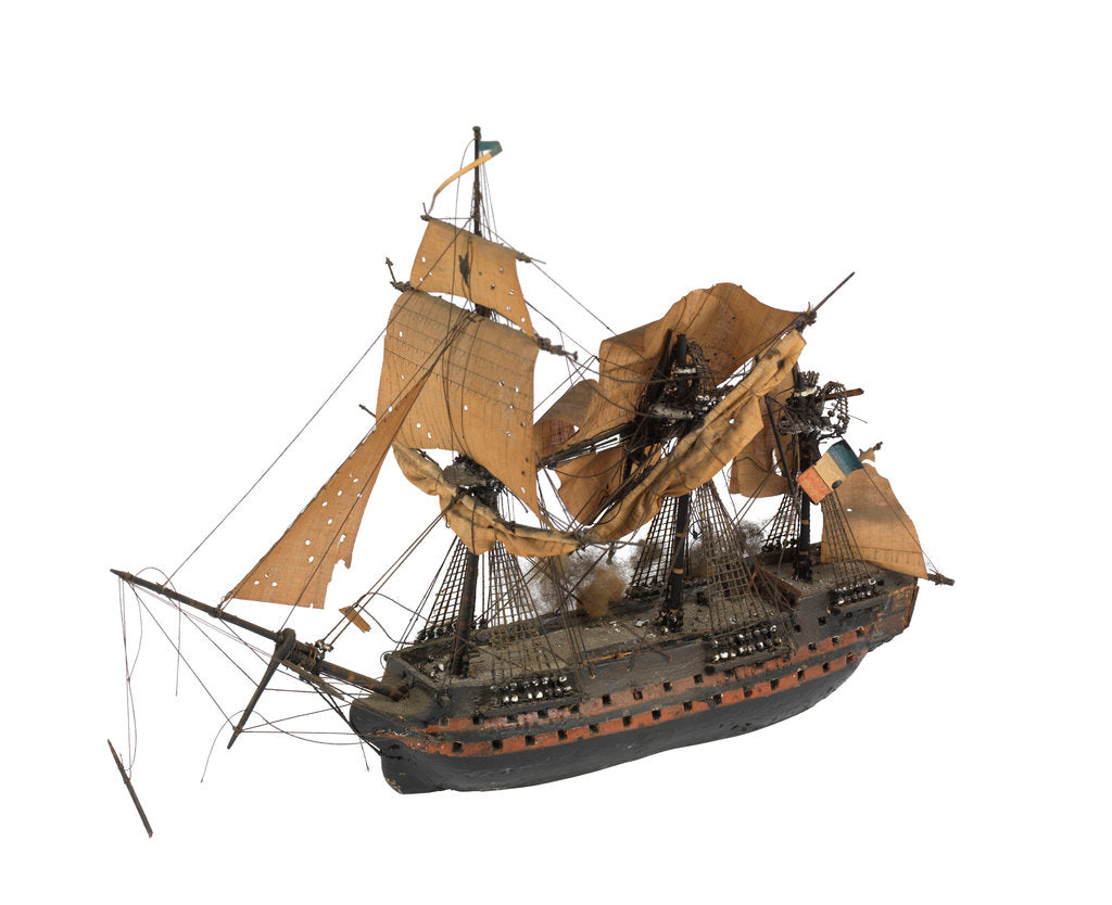 Detail of 'Intrepide'; warship; 74 guns by William Haines