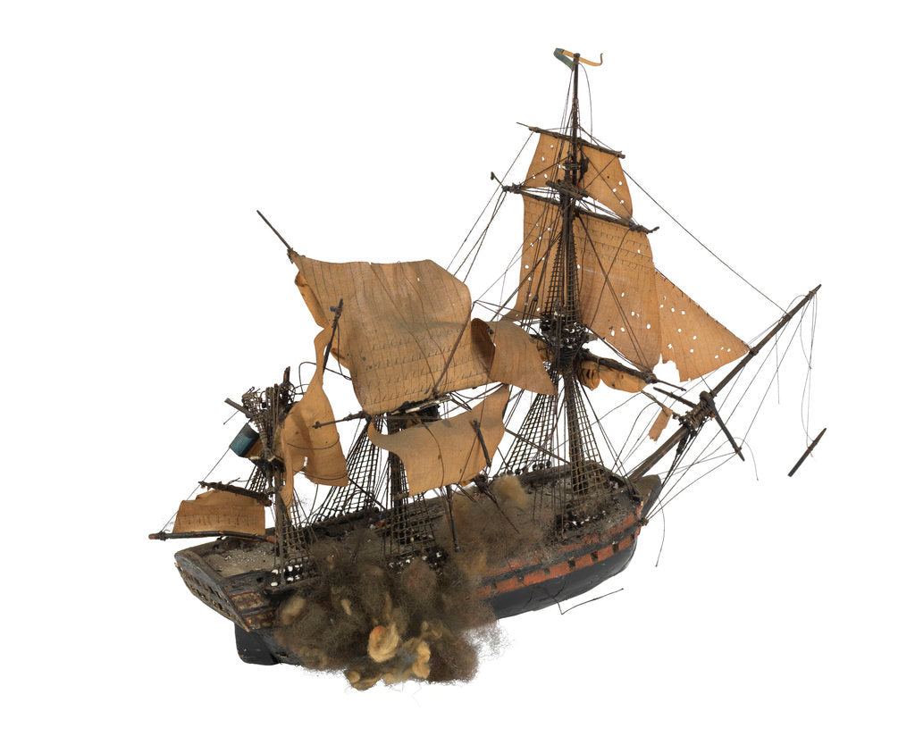 Detail of 'Intrepide'; warship; 74 guns by William Haines