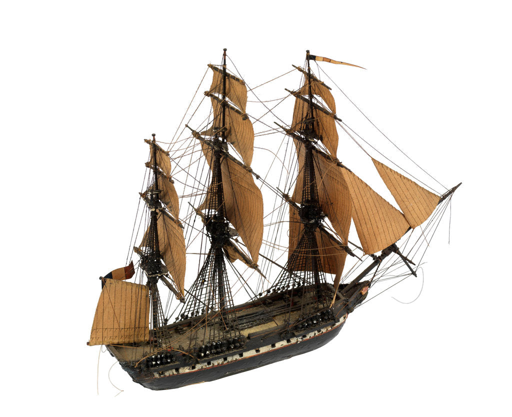 Detail of 'Themis'; warship; frigate by William Haines