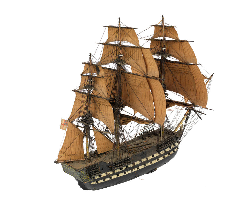 Detail of 'Thunderer'; warship; 74 guns by William Haines