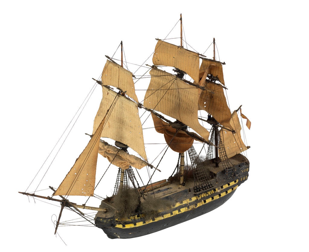Detail of 'San Ildefonso'; warship; 74 guns by William Haines
