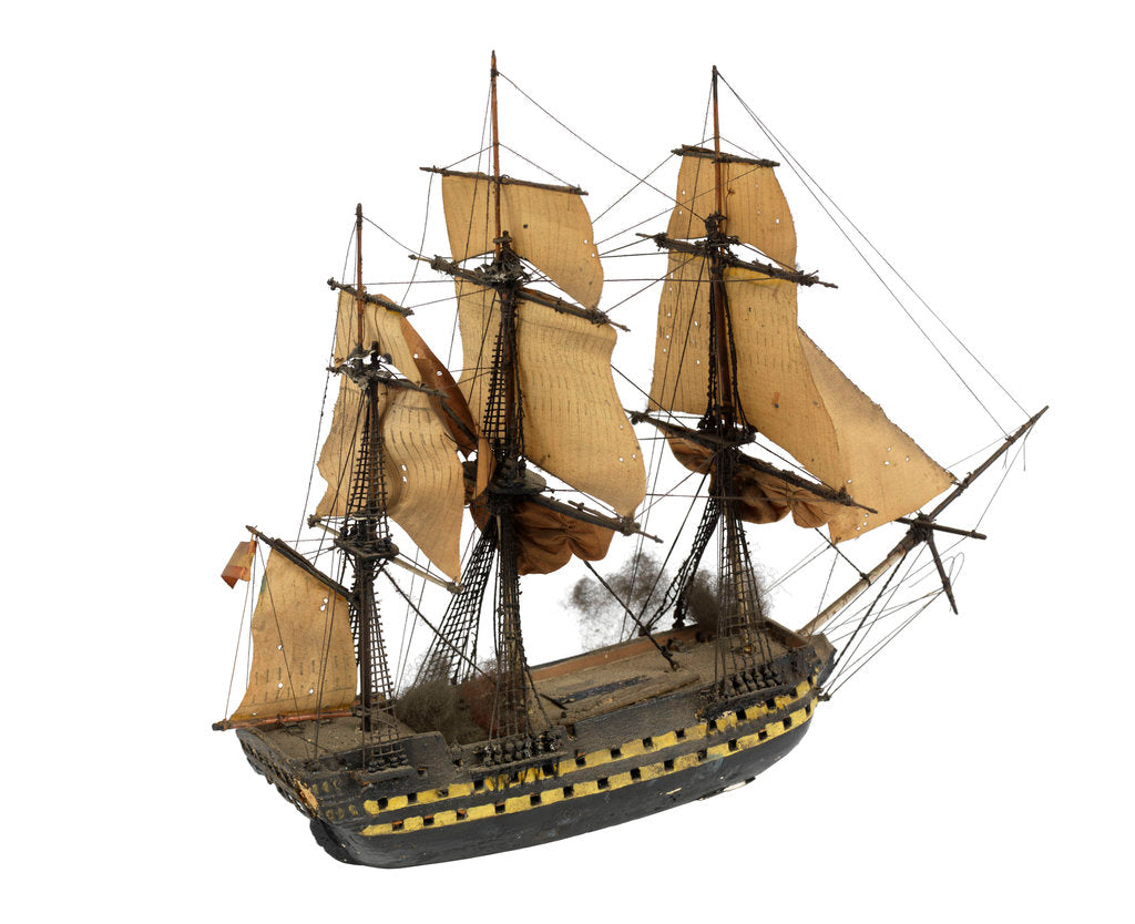 Detail of 'San Ildefonso'; warship; 74 guns by William Haines
