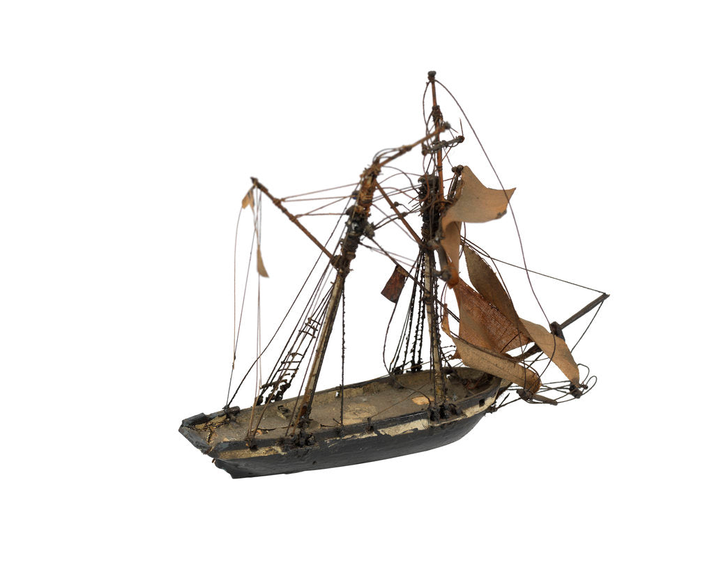 Detail of 'Pickle'; service vessel; schooner, topsail by William Haines