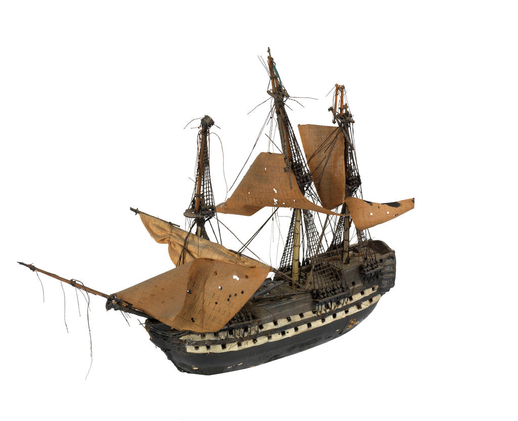 Detail of 'Berwick'; warship; 74 guns by William Haines