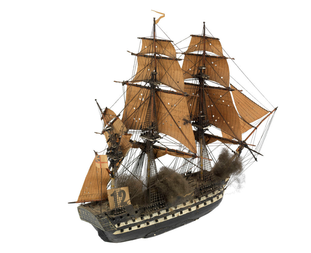 Detail of 'Colussus'; warship; 74 guns by William Haines